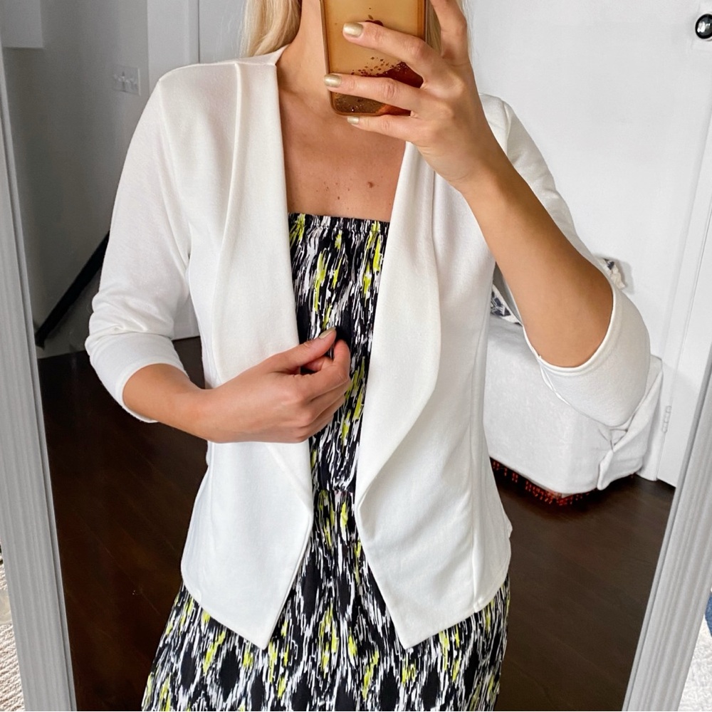 🐚 QUIZ IVORY WOVEN BLAZER JACKET!